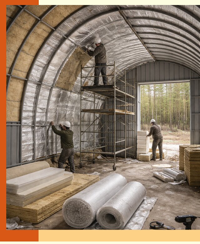 Утепление арочного ангара под ключ в Черняховске